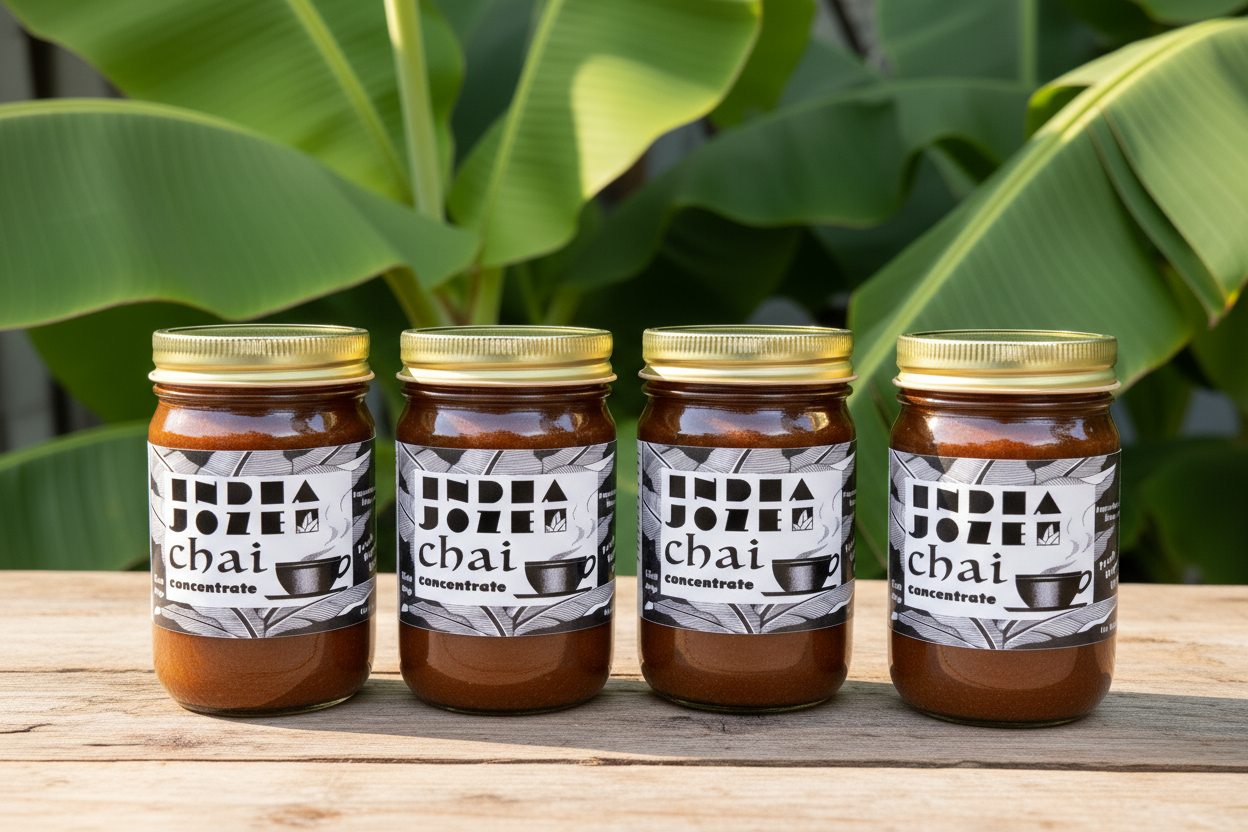 4 Jars of India Joze Chai Concentrate - Caffeine Free